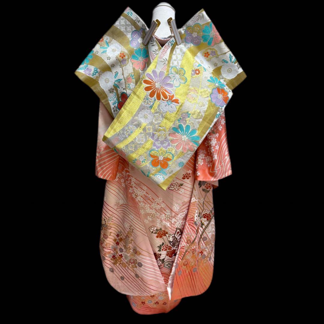 豪華　振袖5点セット　トールサイズ　古典柄　裄丈69cm　163〜173　成人式