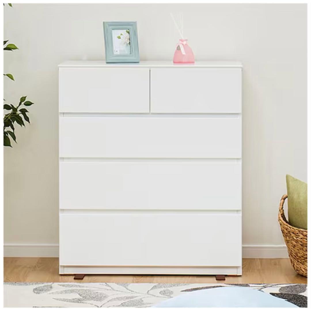 ニトリ　ローチェスト(クエス 80-4LC WH)ホワイト　4段