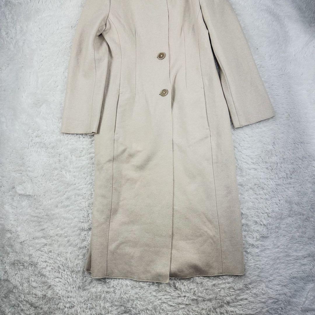アニオナ　ダブルフェイスコート　ロングコート　カシミア100%　アイボリー　L