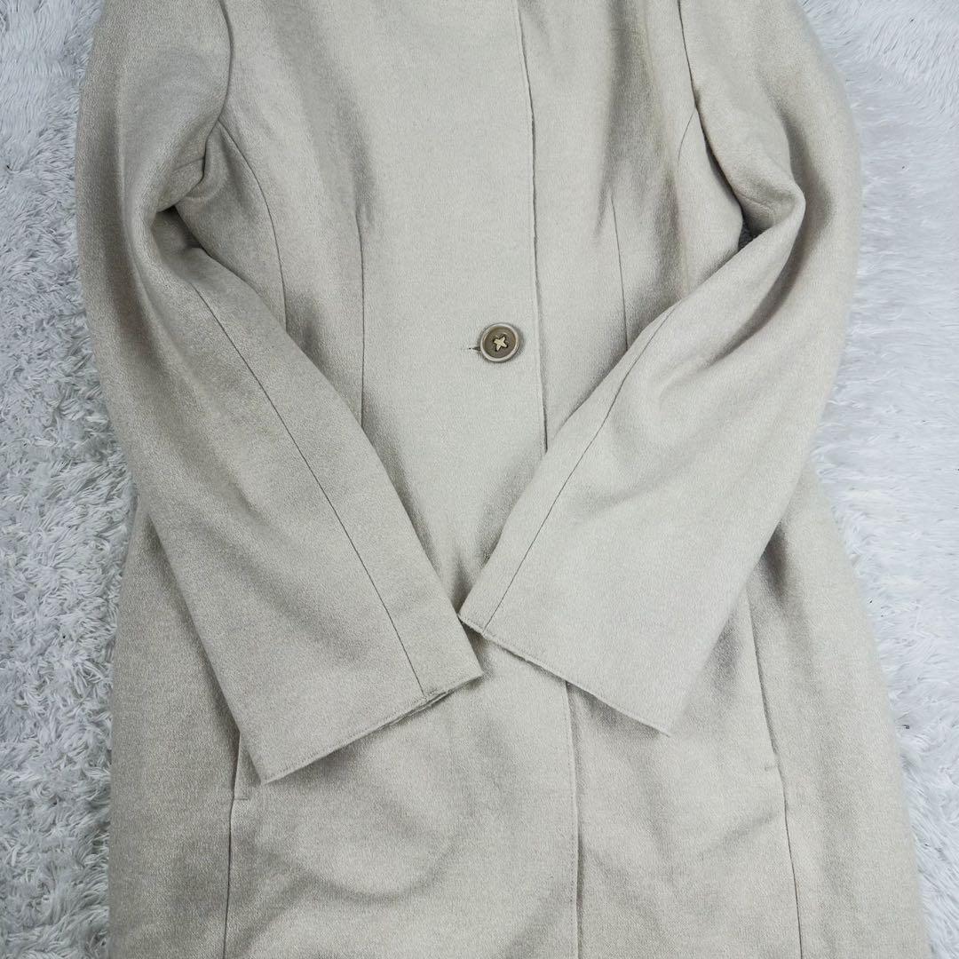 アニオナ　ダブルフェイスコート　ロングコート　カシミア100%　アイボリー　L