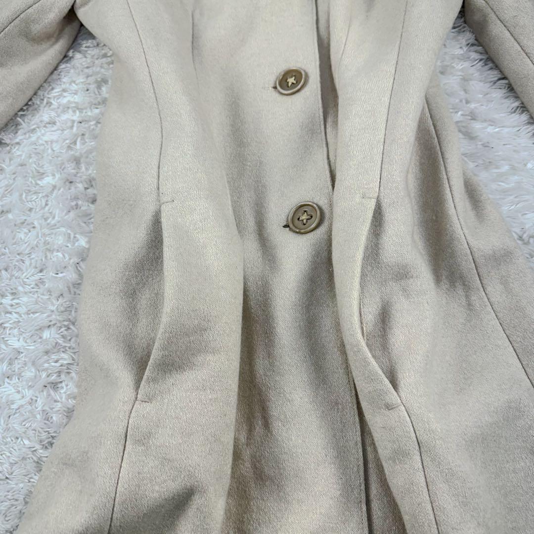 アニオナ　ダブルフェイスコート　ロングコート　カシミア100%　アイボリー　L