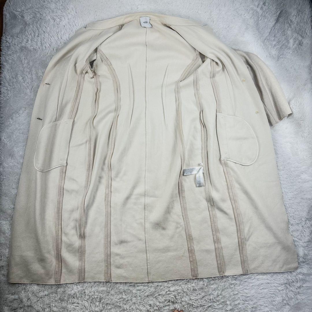 アニオナ　ダブルフェイスコート　ロングコート　カシミア100%　アイボリー　L