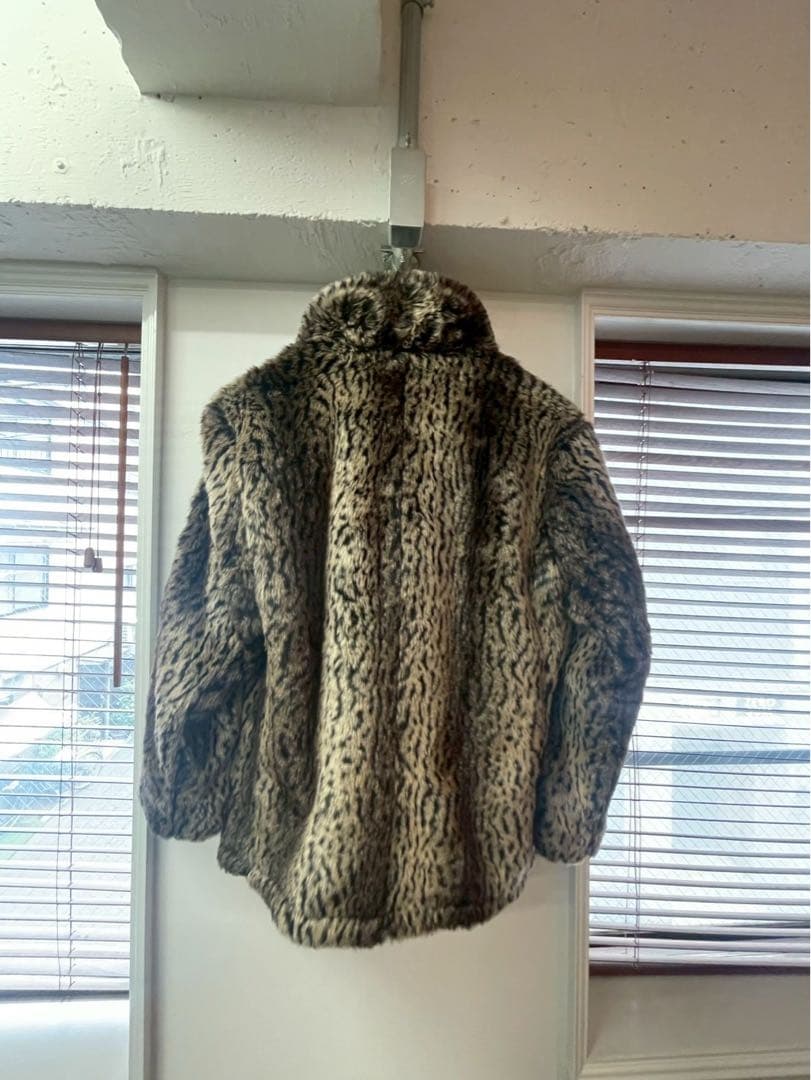 美品　Supreme Schott Fur Peacoat Leopard