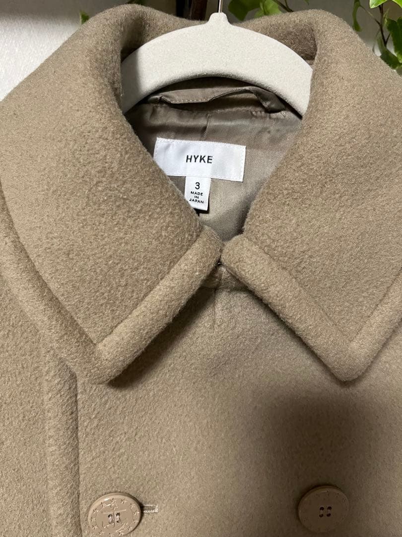 HYKE メルトンウール　ピーコート サイズ3