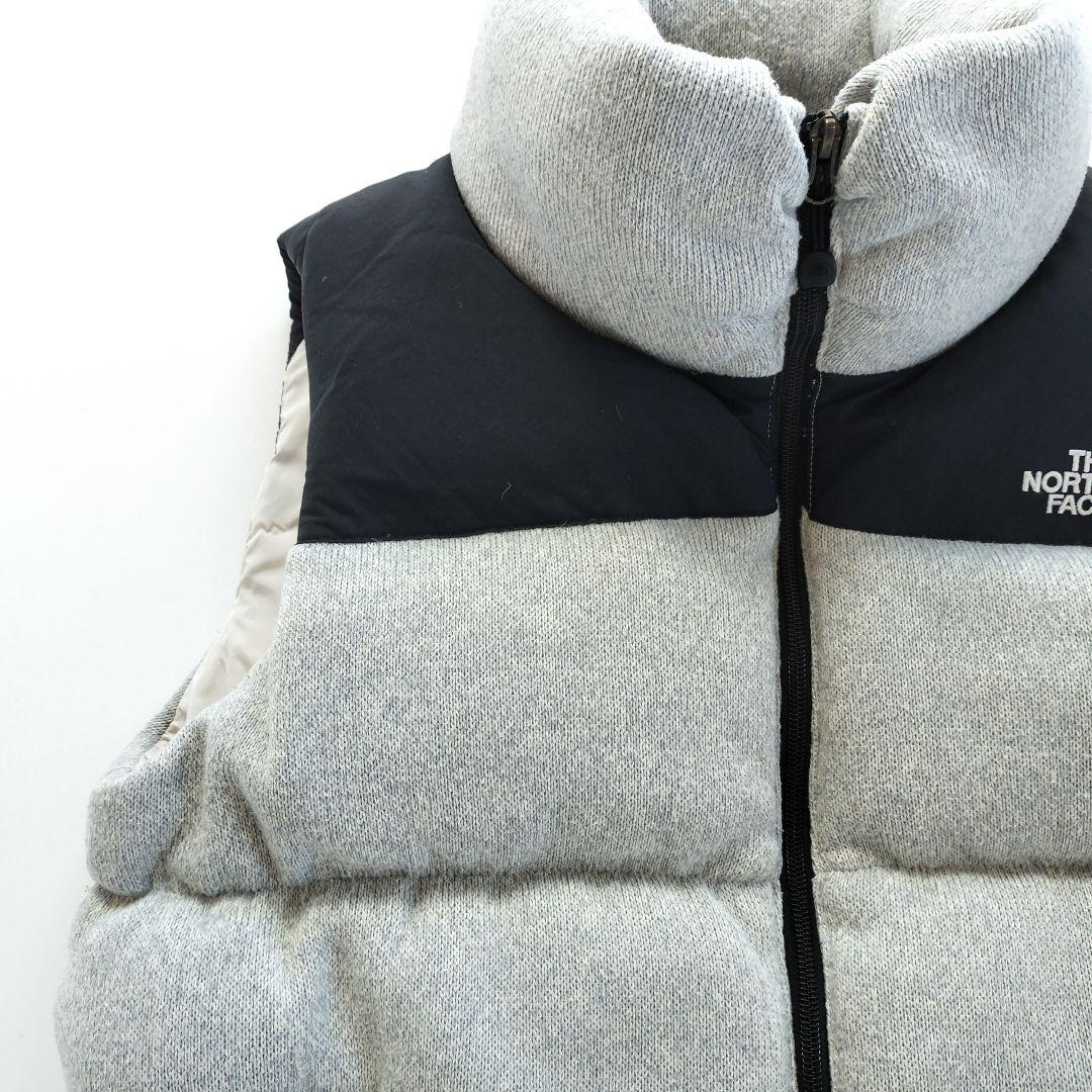 ノースフェイス ニット切替 ダウンベスト 70フィル グレー【XL】