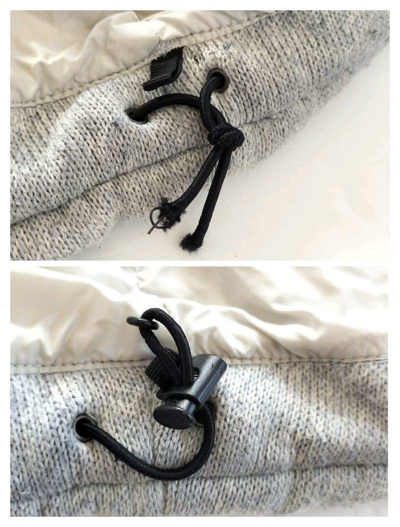 ノースフェイス ニット切替 ダウンベスト 70フィル グレー【XL】