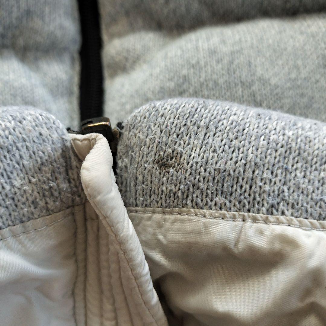 ノースフェイス ニット切替 ダウンベスト 70フィル グレー【XL】