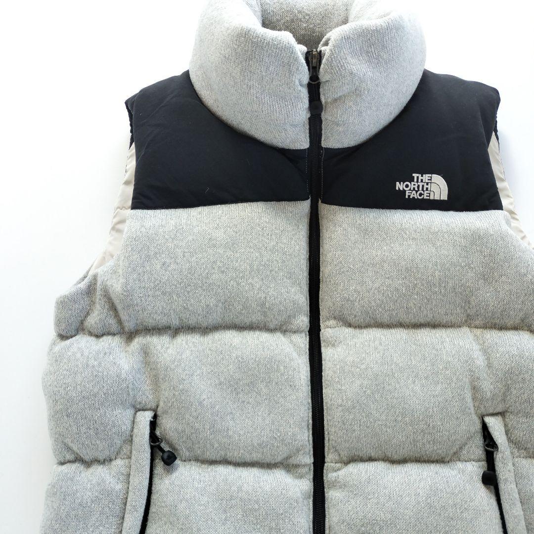 ノースフェイス ニット切替 ダウンベスト 70フィル グレー【XL】