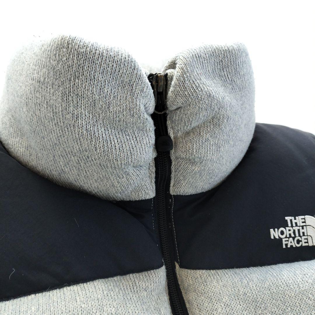 ノースフェイス ニット切替 ダウンベスト 70フィル グレー【XL】