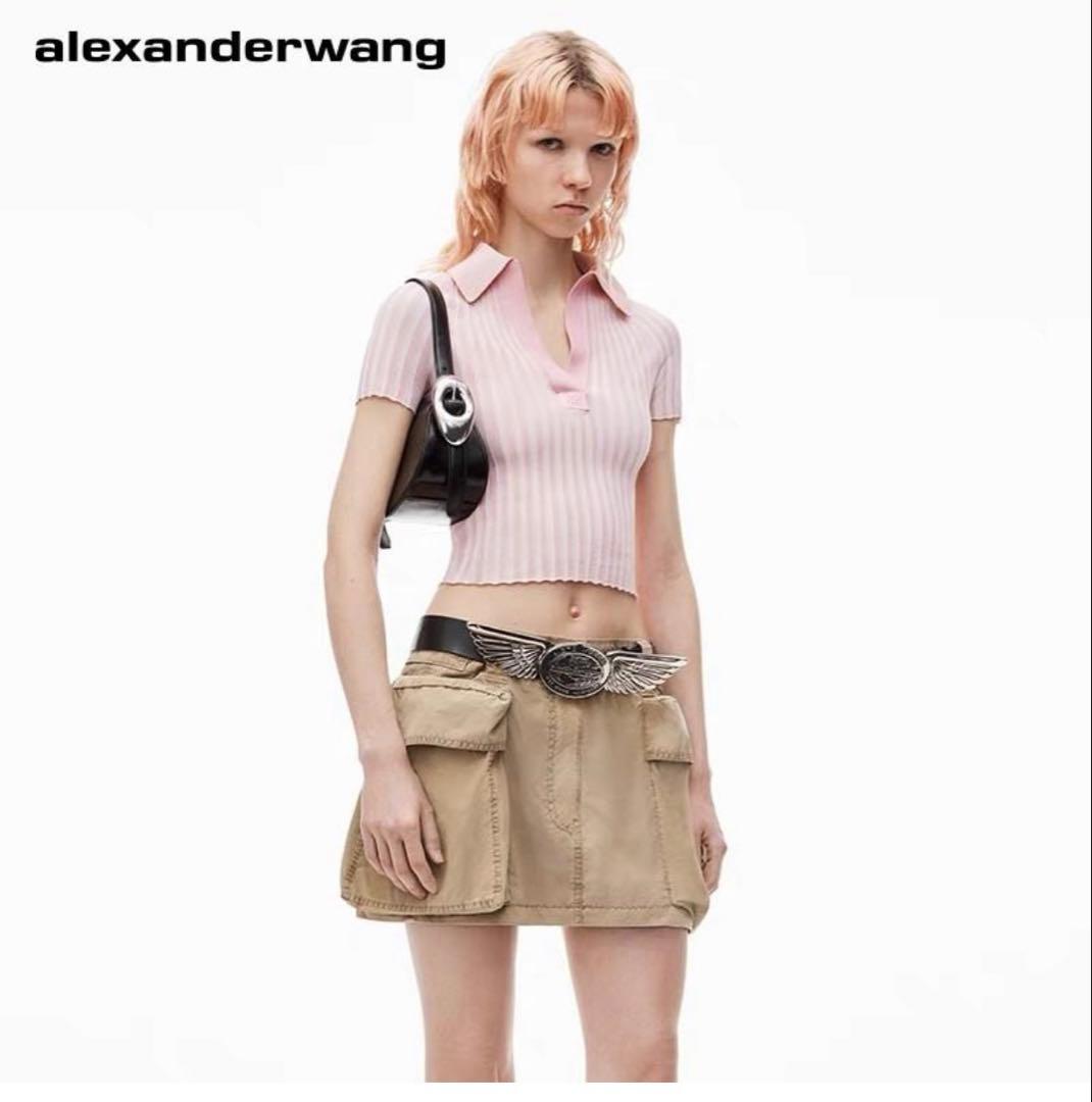 トップス Alexander Wang ribbed-knit Polo Shirt