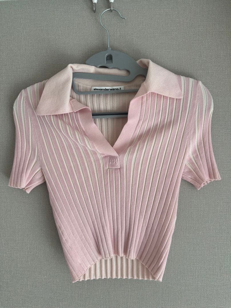 トップス Alexander Wang ribbed-knit Polo Shirt