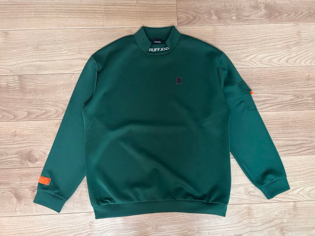 バックフレームロゴモックネックシャツ　XL