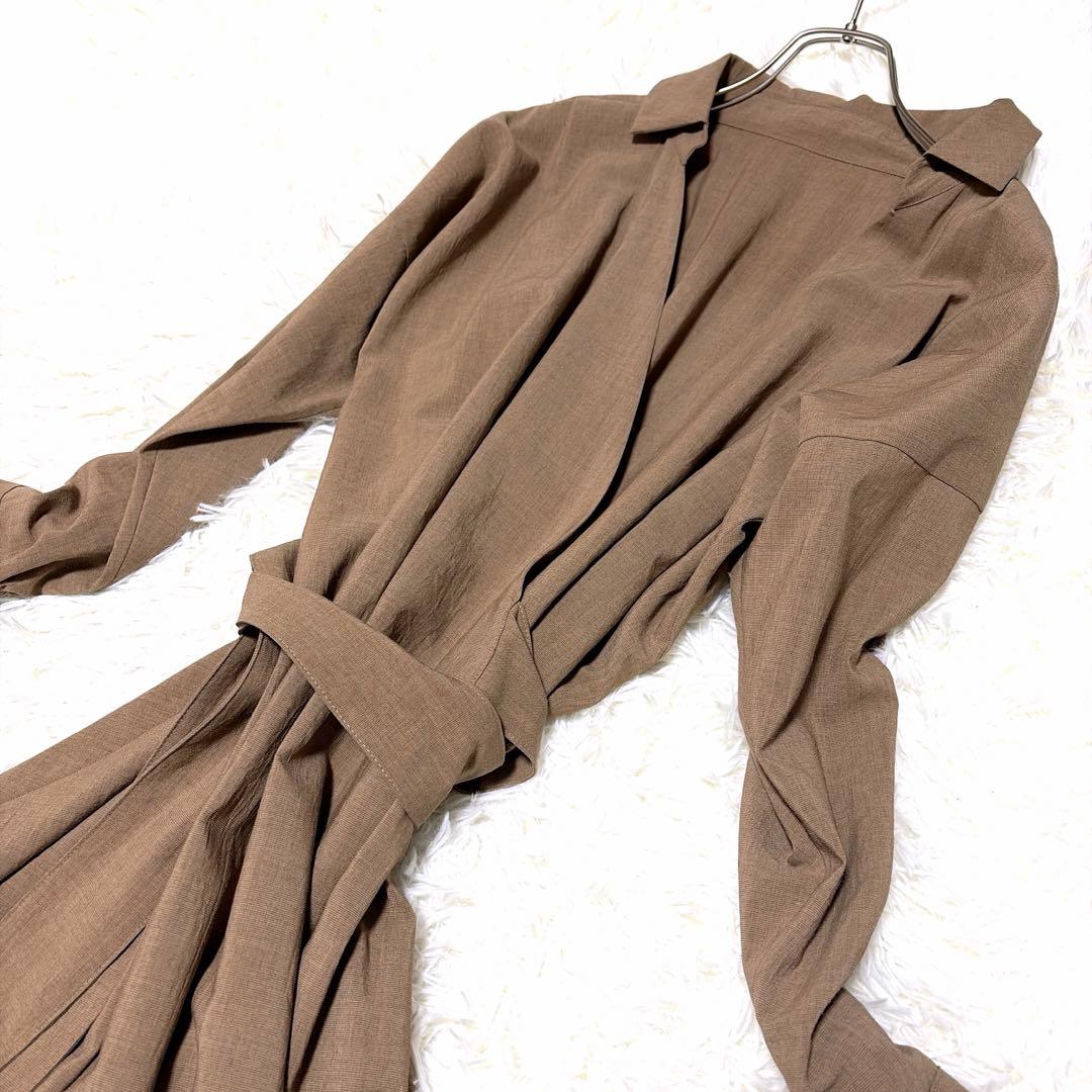 ANAYI アナイ　シャツワンピース カシュクール リネン ロング 38