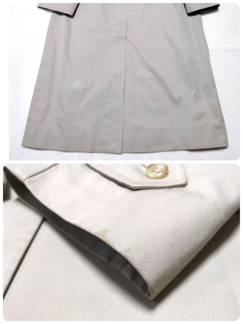 美品✨アクアスキュータム　ステンカラー　コート　ロング　チェック　ベージュ