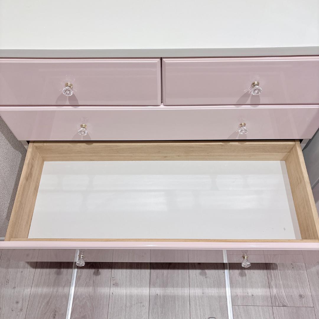 【海雪】4段チェスト ピンク 姫系