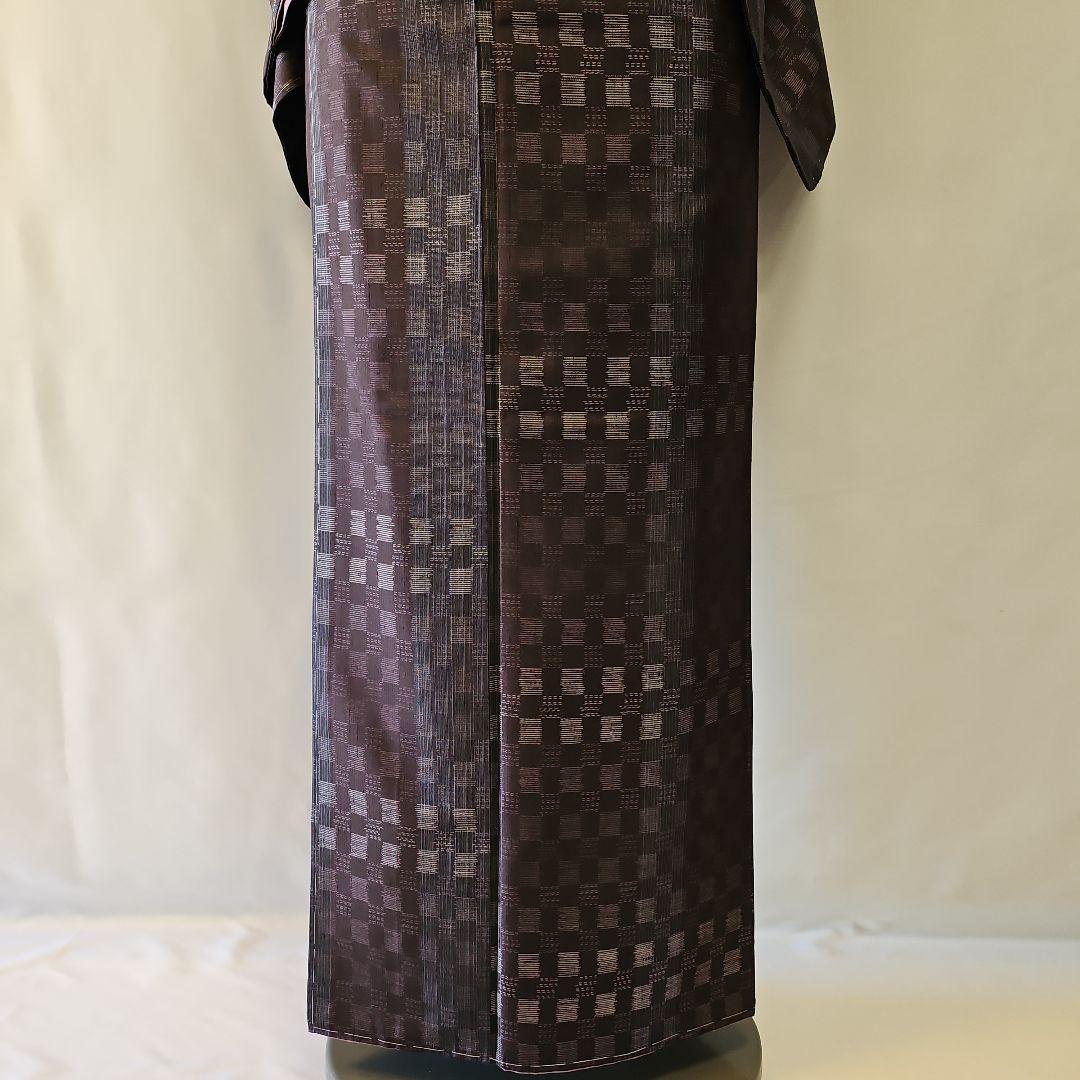 紬☆さが美謹製☆市松模様☆仕付け付き☆正絹☆とても美品な逸品