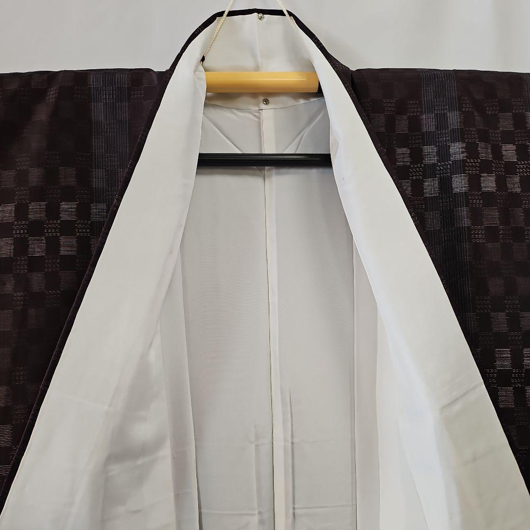 紬☆さが美謹製☆市松模様☆仕付け付き☆正絹☆とても美品な逸品