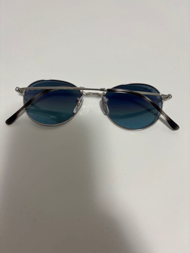 レイバン Ray-Ban サングラス 丸型 ブルーレンズ ケース付き