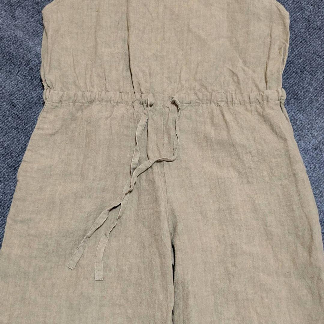 かぐれ オールインワン サロペット リネン ベージュ フリーサイズ