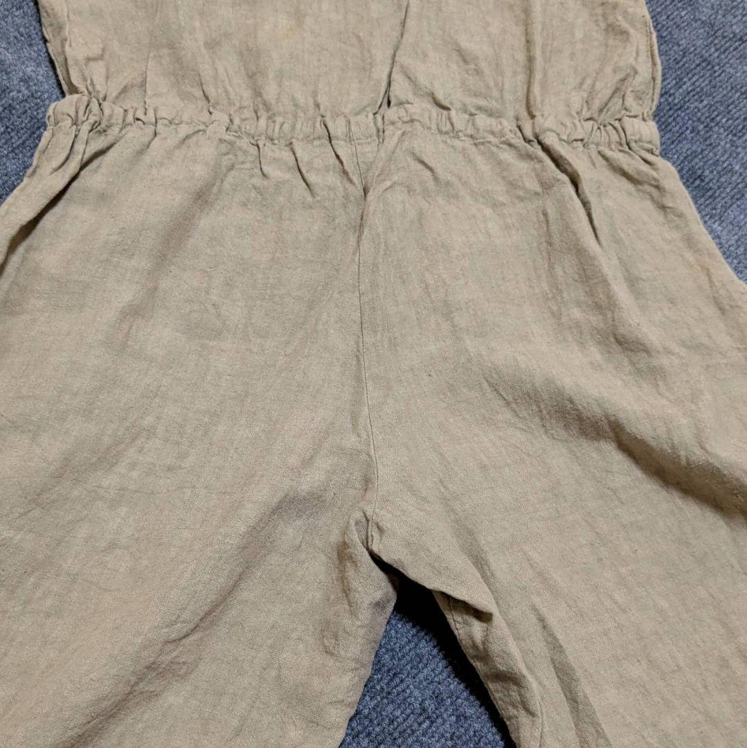 かぐれ オールインワン サロペット リネン ベージュ フリーサイズ