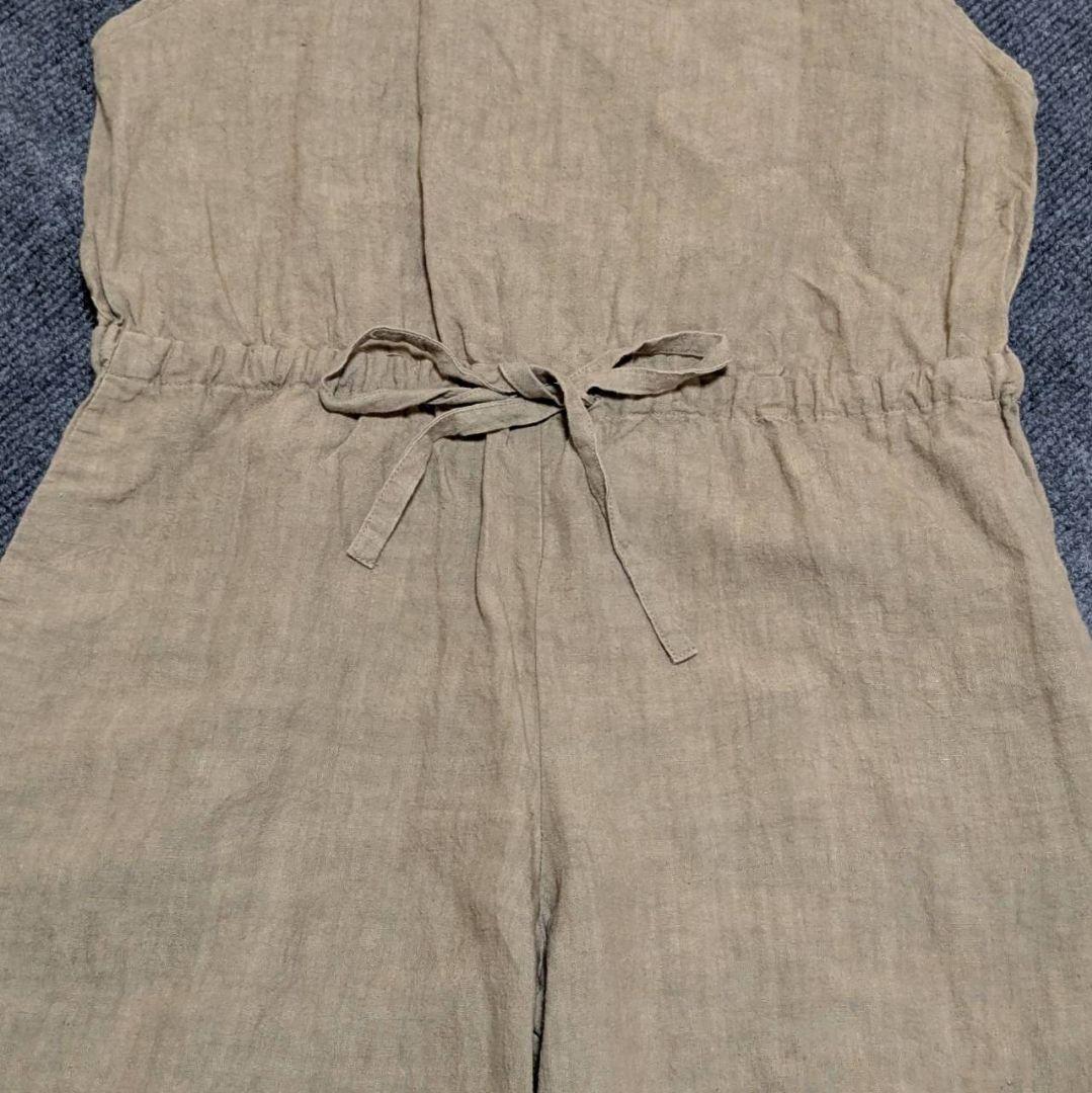 かぐれ オールインワン サロペット リネン ベージュ フリーサイズ