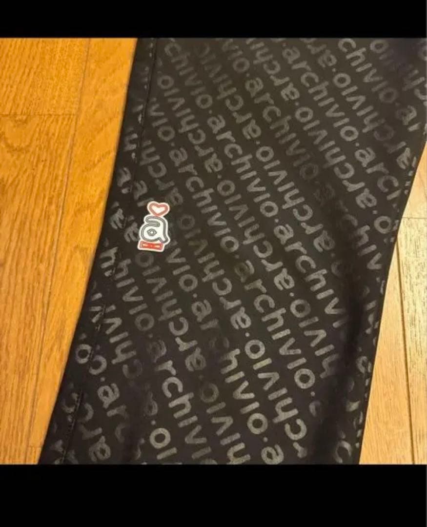 アルチビオ レディース archivio ブラック ロゴ入り 裏起毛パンツ