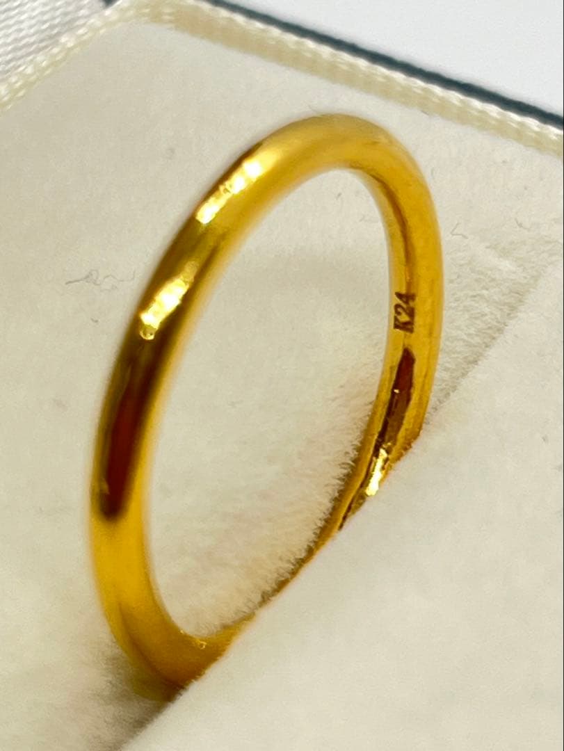 にゃーK24 純金 無地リング 2.93g指輪リング 刻印ありハンドメイド