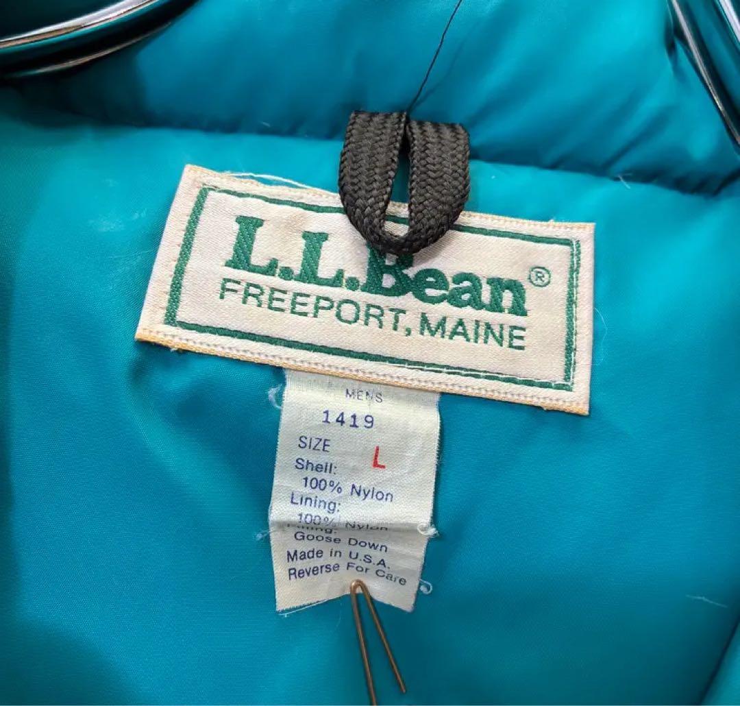 と*よ様 80s L.L.bean down vest エメラルドグリーン　US