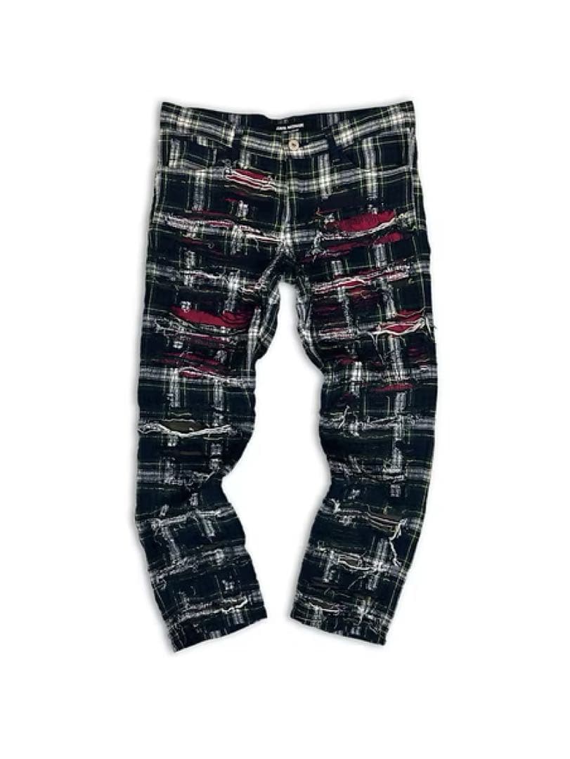 パンツ junya watanabe plaid damage pants 00s