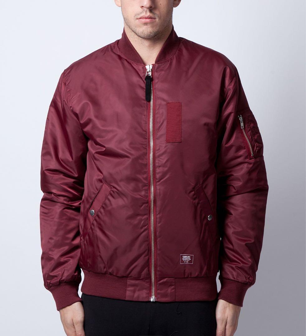 Stüssy MA-1ジャケット バーガンディ