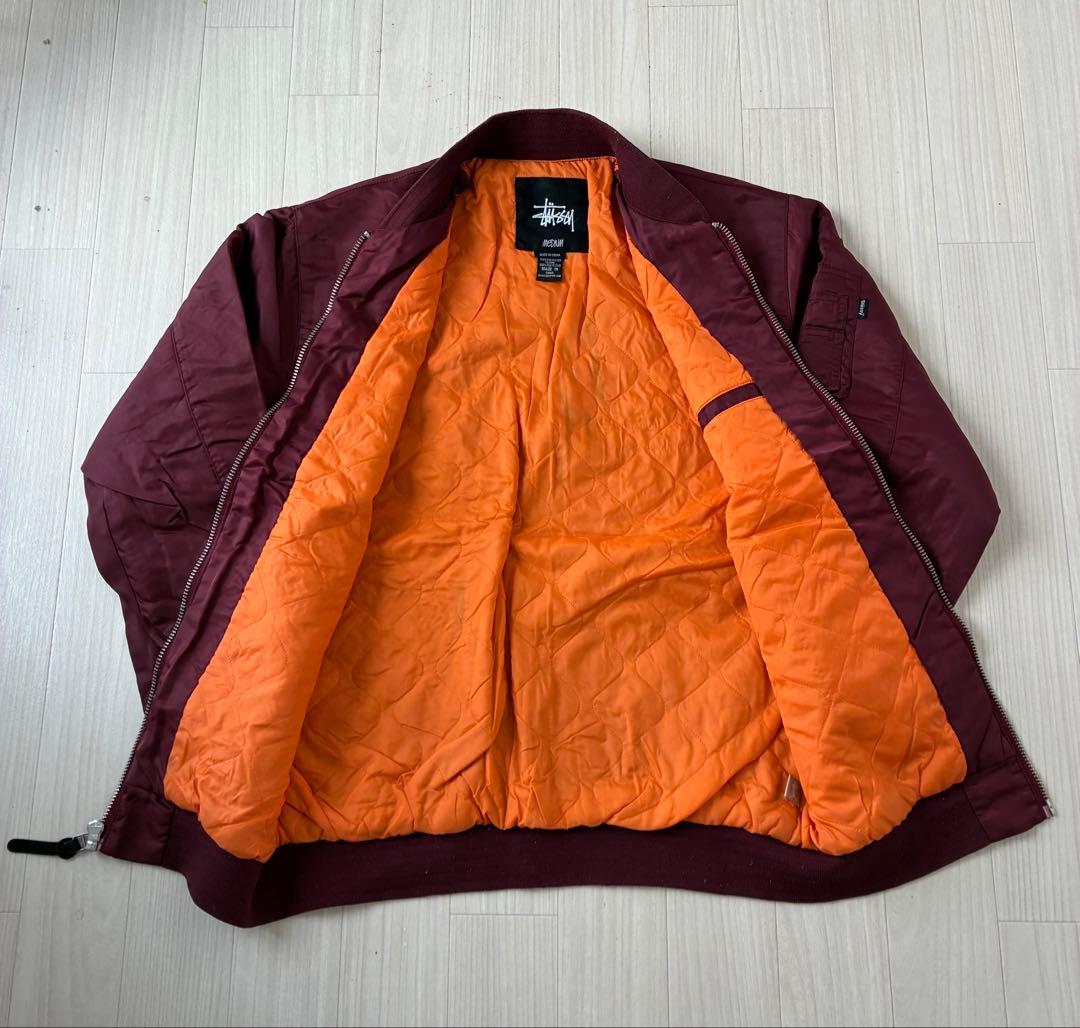 Stüssy MA-1ジャケット バーガンディ