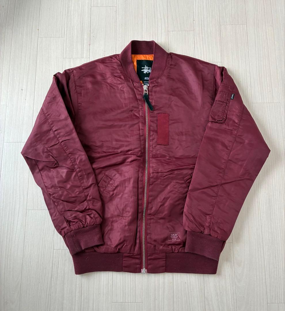 Stüssy MA-1ジャケット バーガンディ