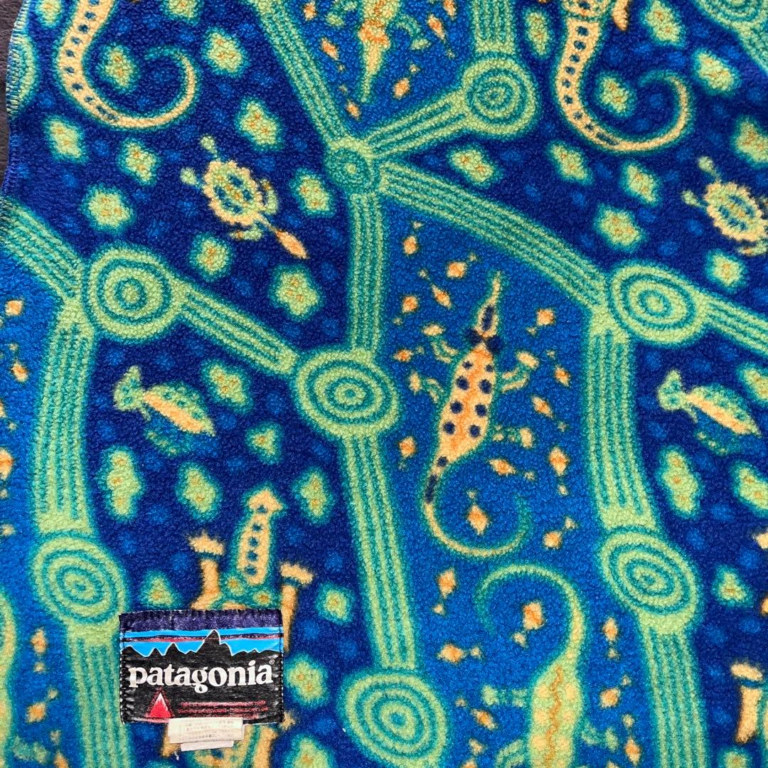 90S ヴィンテージ パタゴニア ワニ柄 クロコダイル フリースブランケット