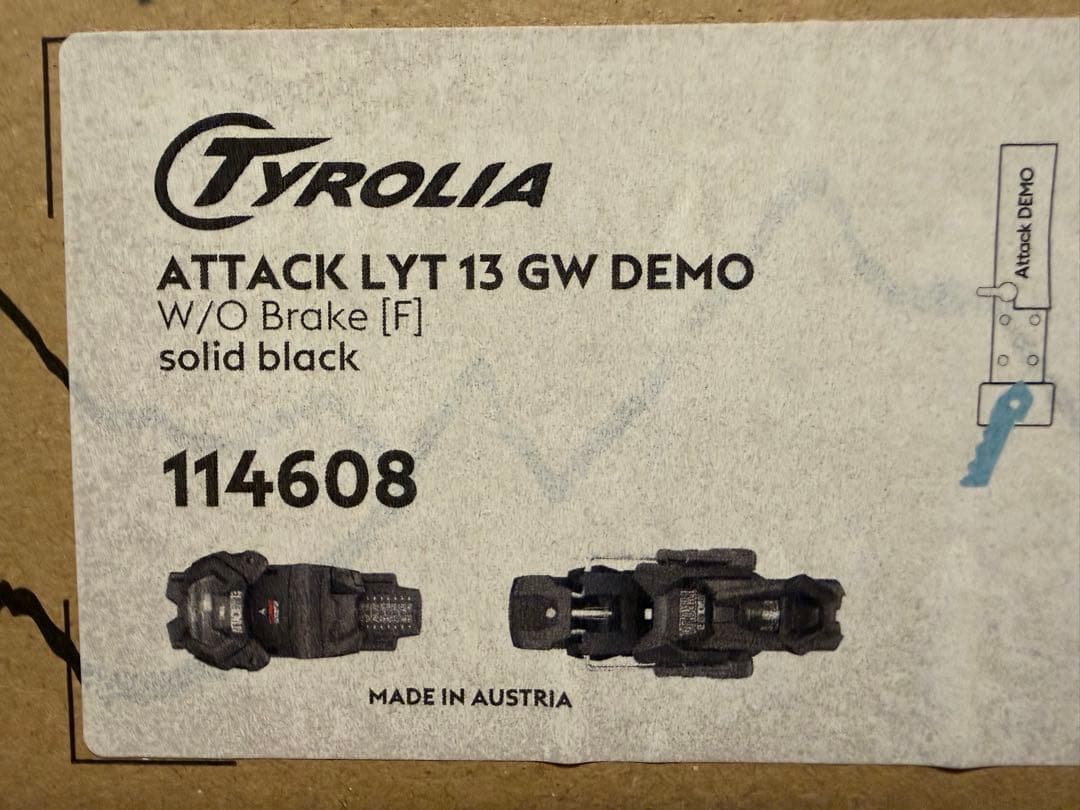 新品未使用Tyrolia Attack LYT 13 GW DEMOブレーキ95