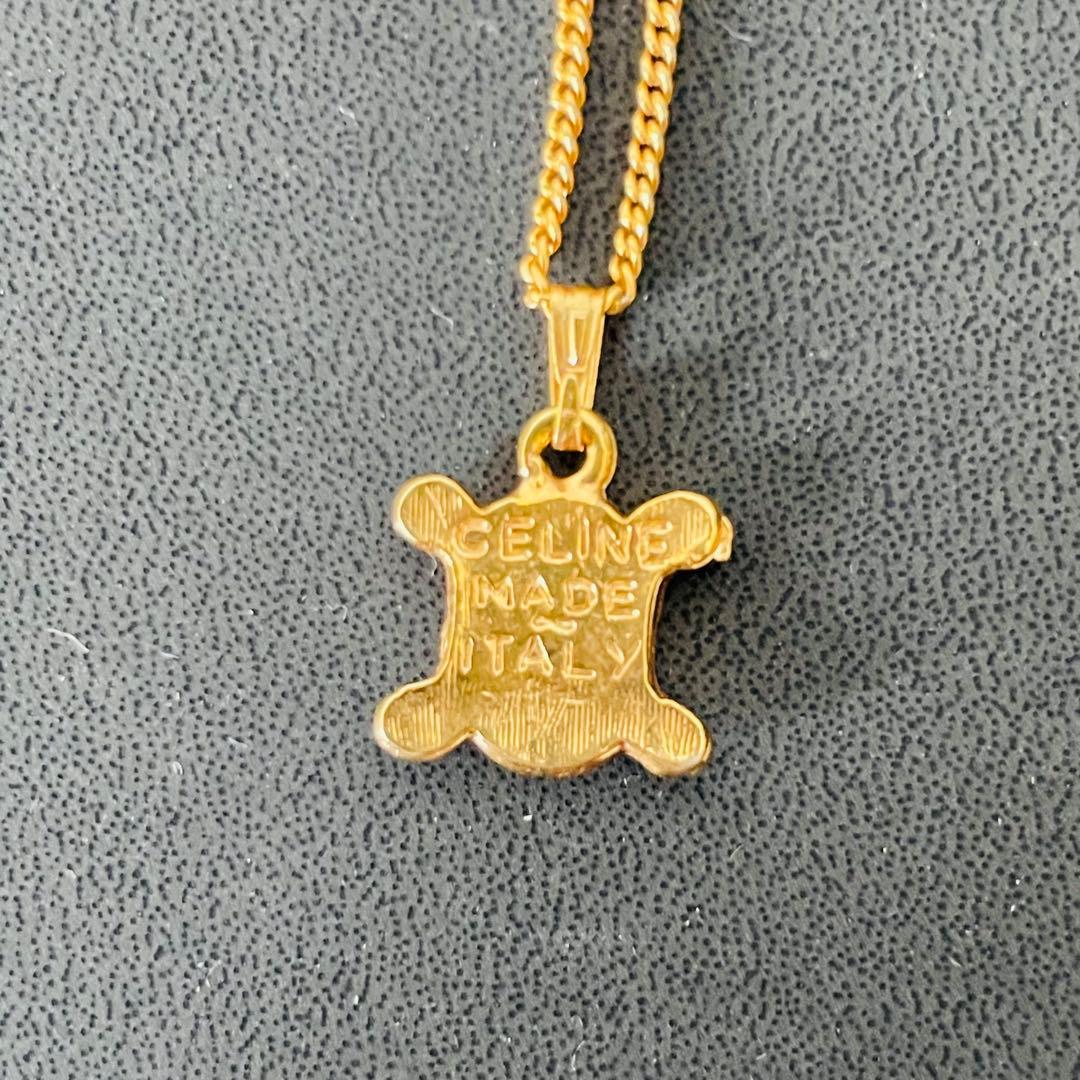 美品 CELINE ネックレス ラインストーン トリオンフ ゴールド ロゴ