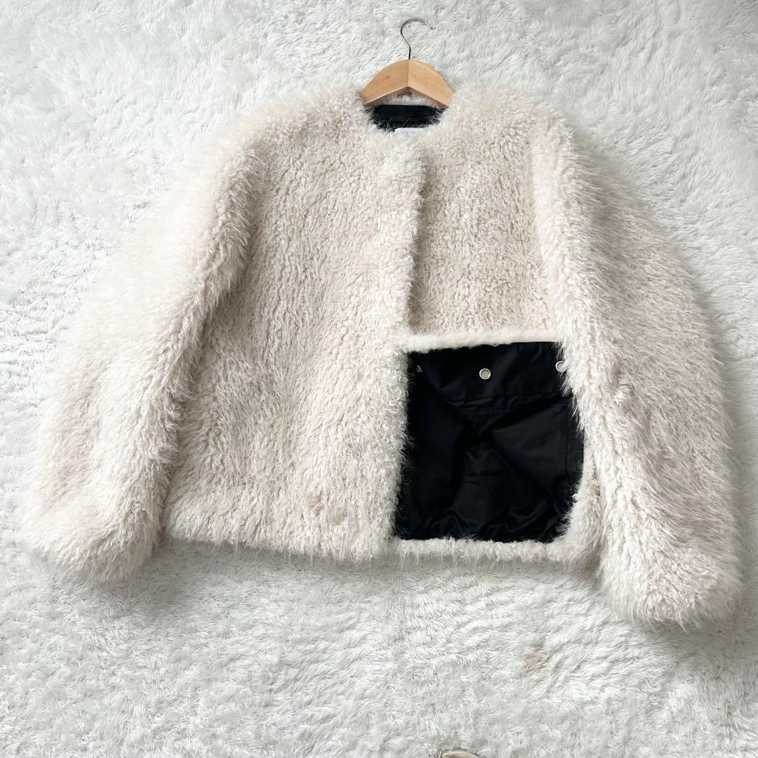 near.nippon ファー　ブルゾン　637-2425 ホワイト　白