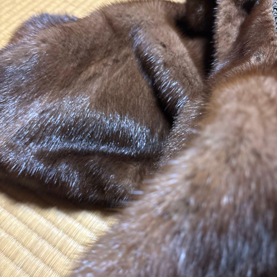 SAGA MINK ブラウン ミンクロングコート中古品