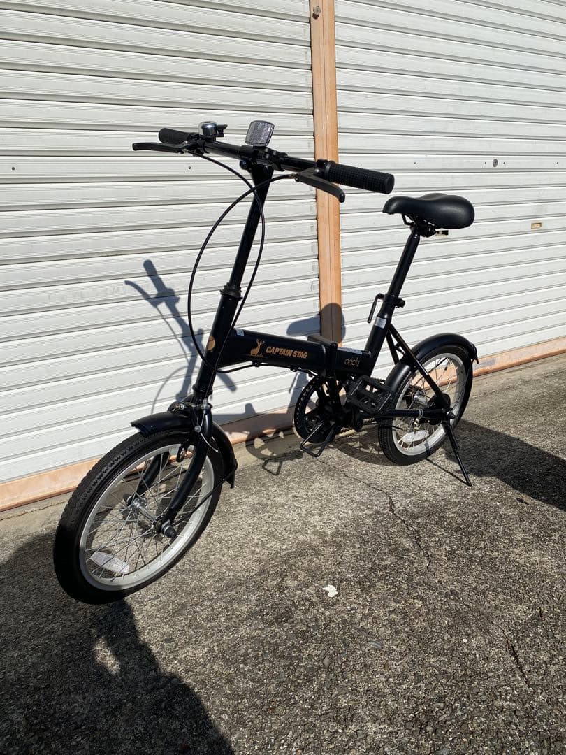 キャプテンスタッグ　折りたたみ自転車　ブラック