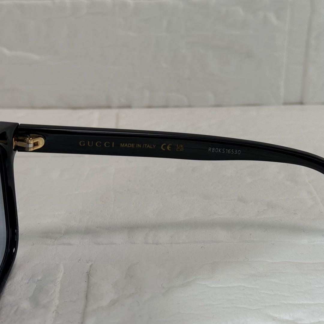 GUCCI サングラス 黒 ブルー系レンズ 純正レンズ付 ケース付