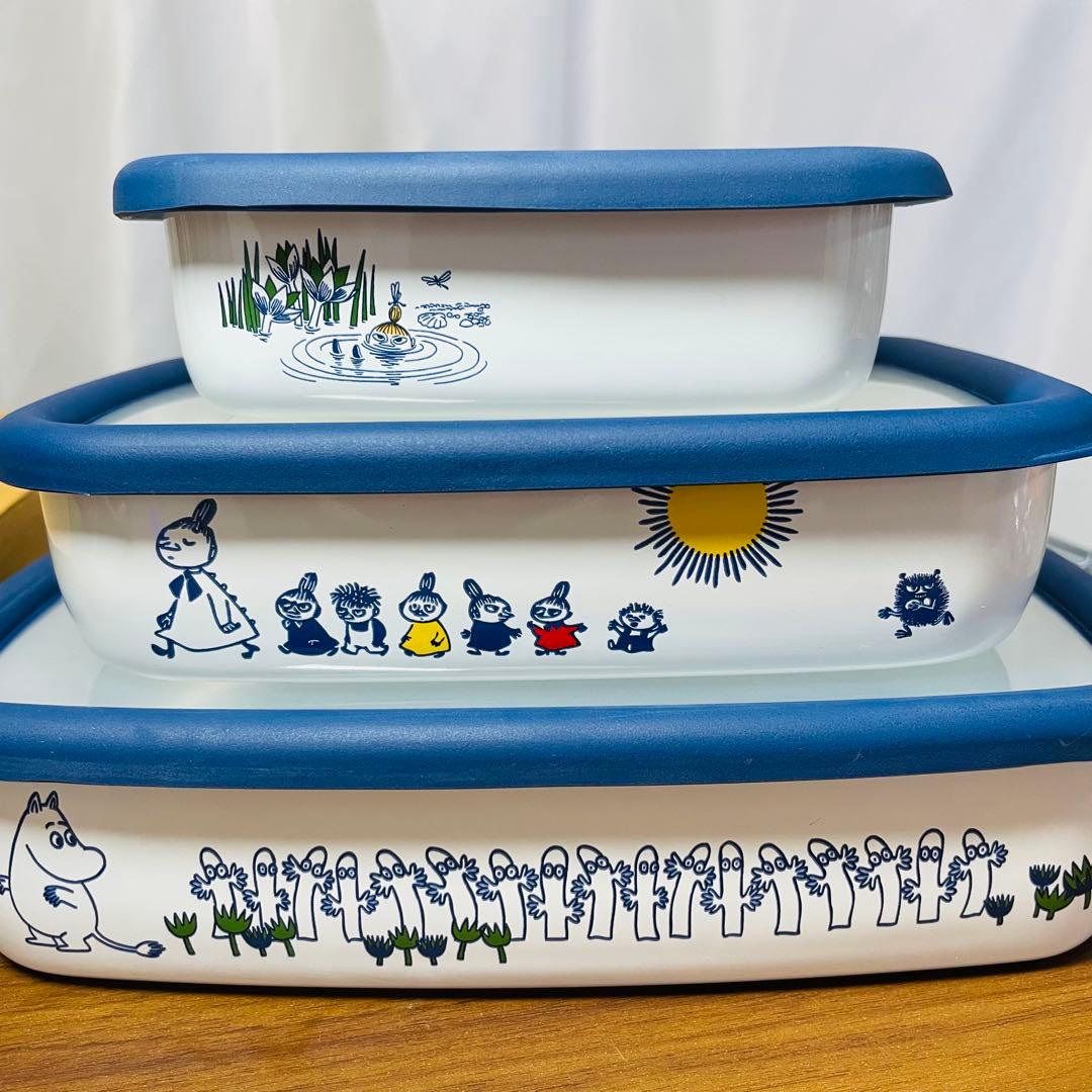 未使用　廃盤品　ムーミン×富士ホーロー 保存容器3点セット