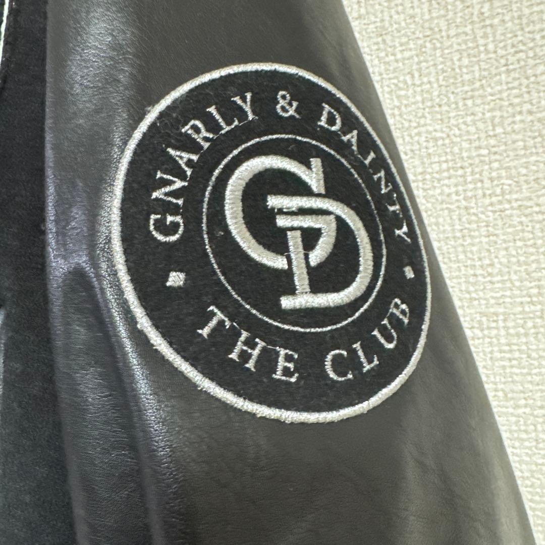 GYDA GG Padding スタジャン BLACK レザー　レディース