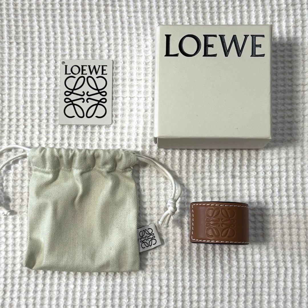 LOEWE ロエベ スクラップブレスレット ブラウンレザーバングル