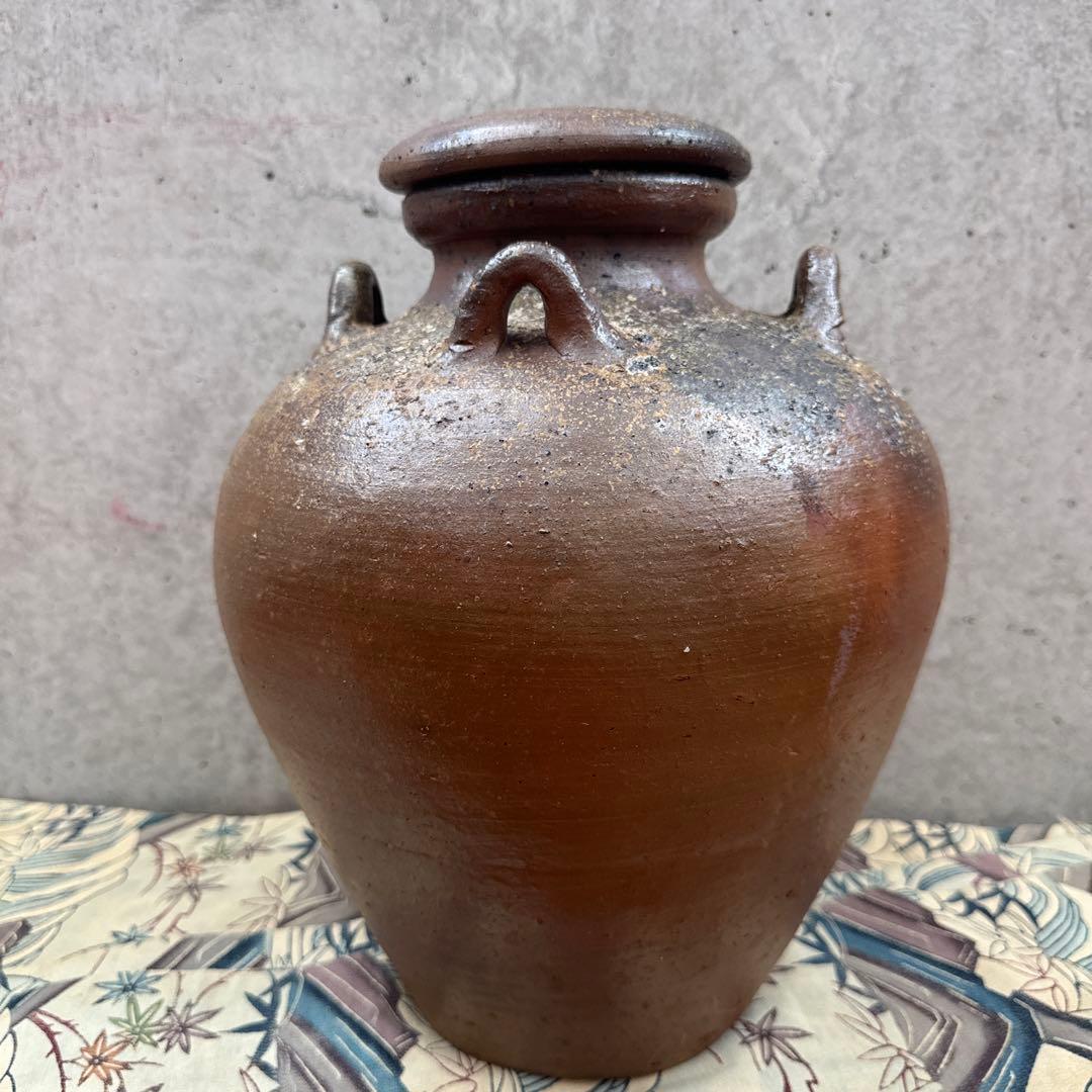 壺屋焼.荒焼.灰被り.酒器大壺
