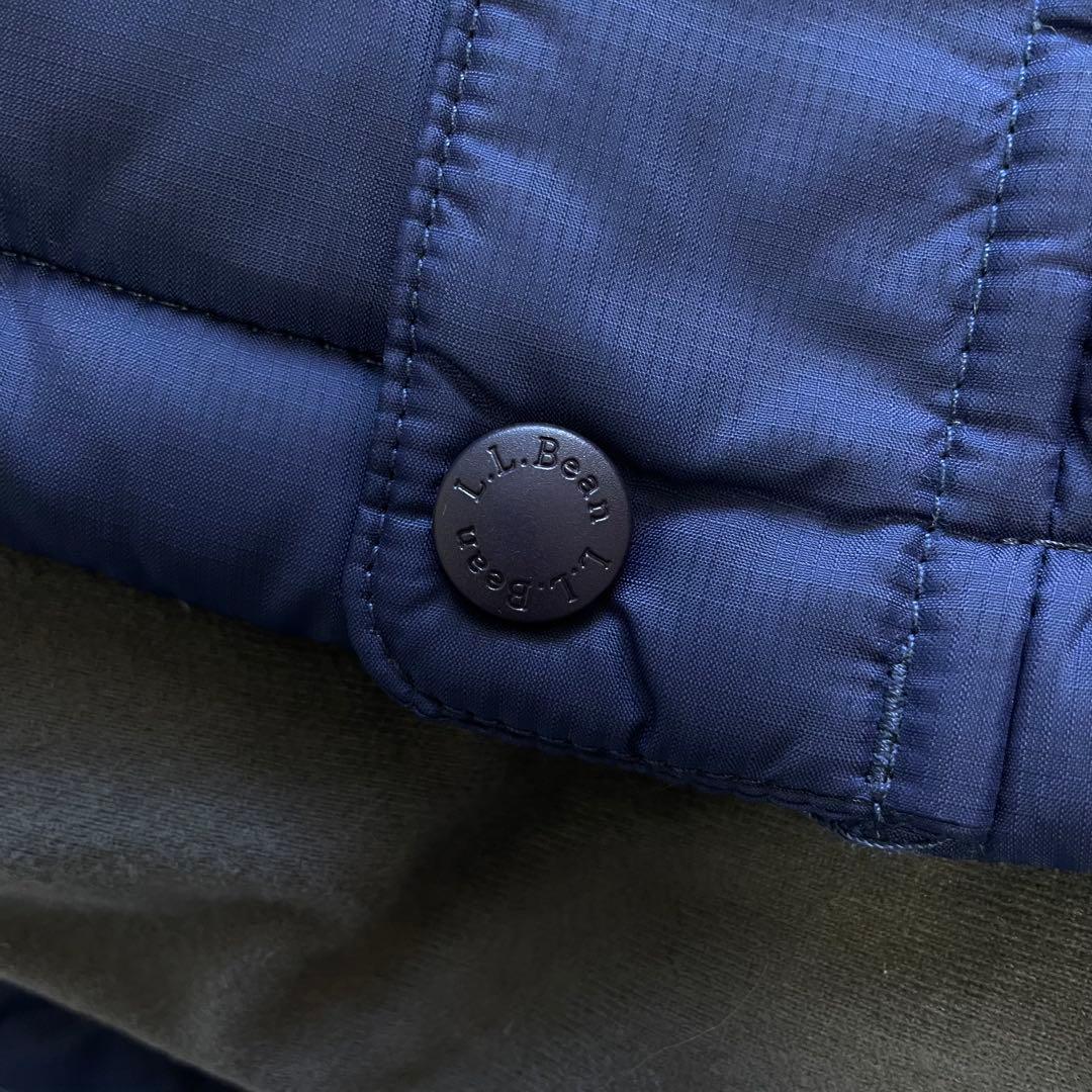 L.L.Bean ダウンベスト 肉厚 ネイビーブルー L 刺繍ロゴ