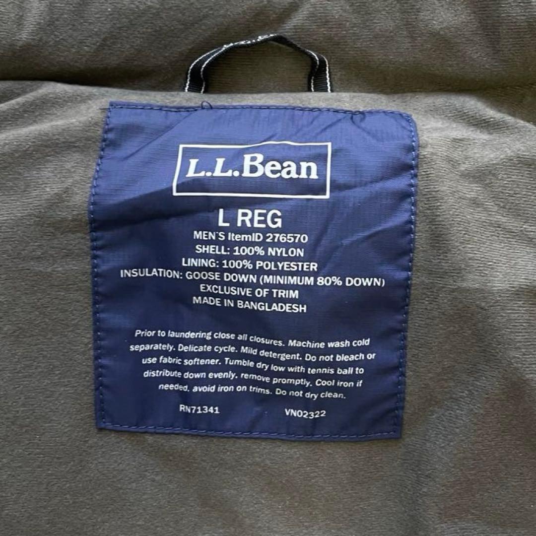 L.L.Bean ダウンベスト 肉厚 ネイビーブルー L 刺繍ロゴ