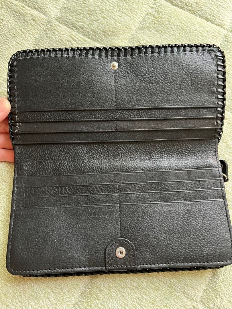 ハンドメイド本牛革多機能長財布（いちご柄）