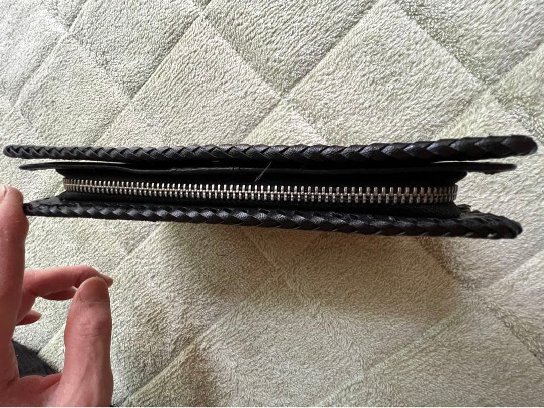 ハンドメイド本牛革多機能長財布（いちご柄）