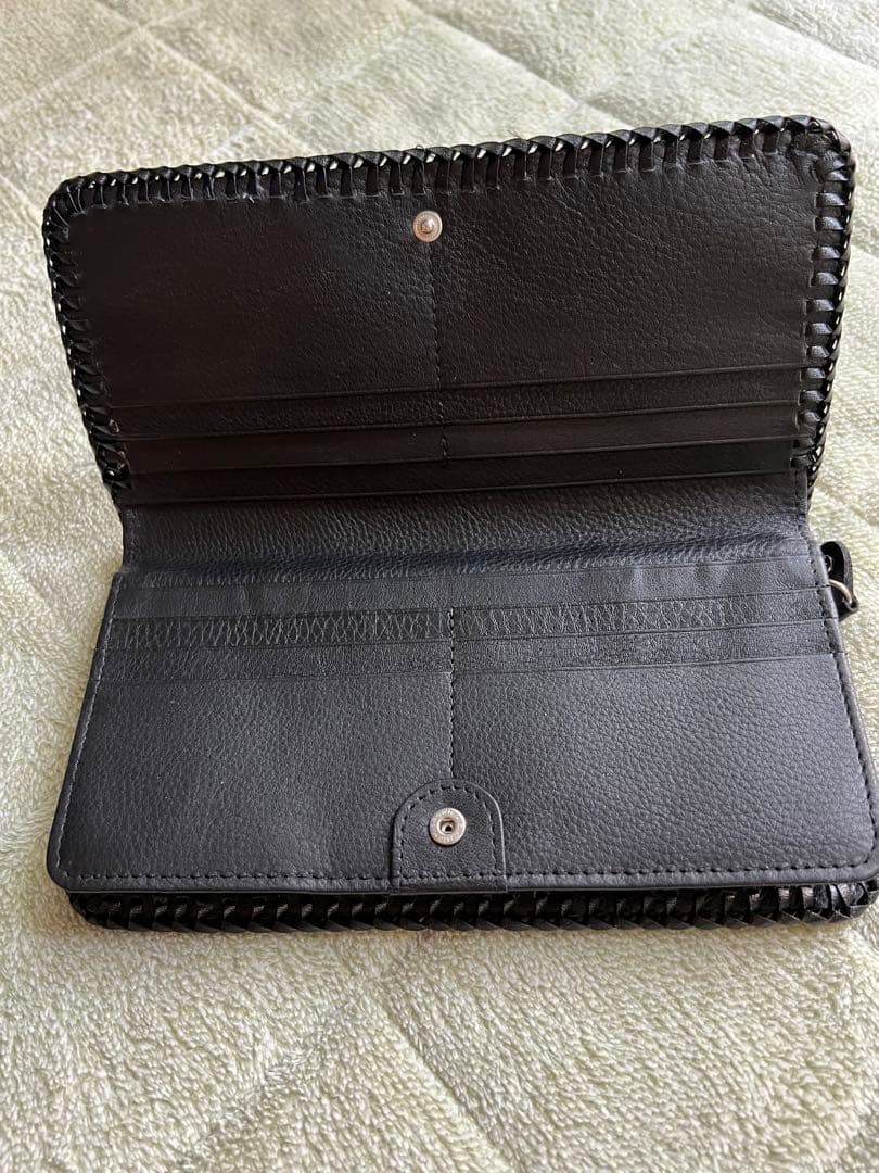 ハンドメイド本牛革多機能長財布（いちご柄）