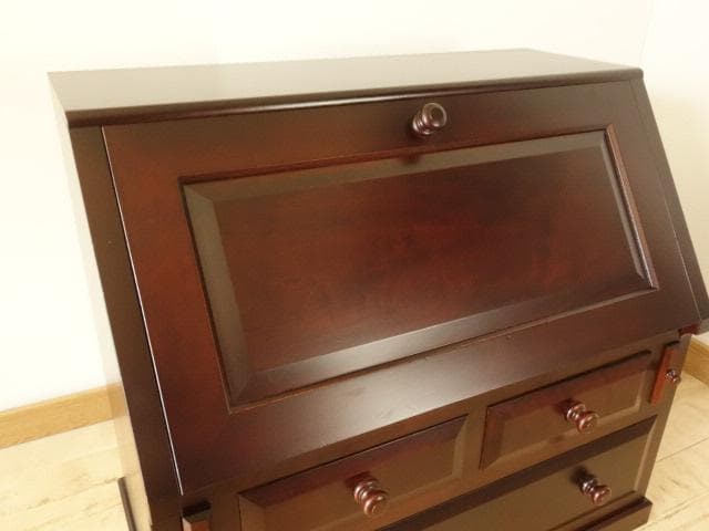 松本民芸家具　座ビューロー　ライティング　取手　座机　 再塗装済　ＵＳＥＤ