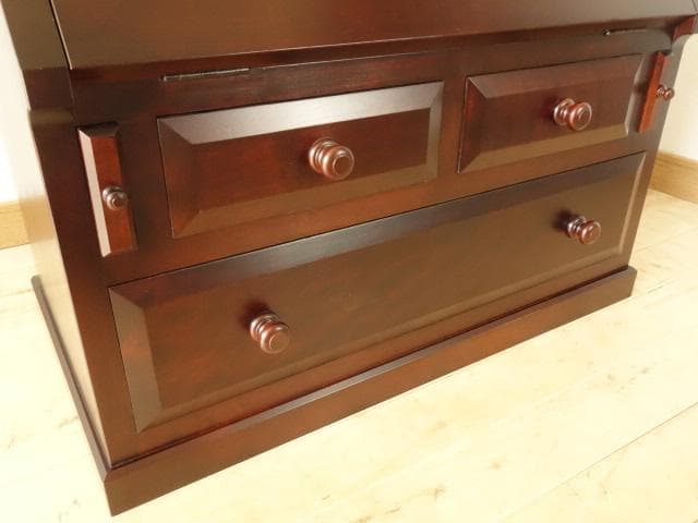 松本民芸家具　座ビューロー　ライティング　取手　座机　 再塗装済　ＵＳＥＤ